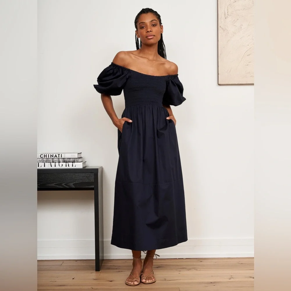 La Ligne Daisy Dress, Navy, Large - Picture 2 of 9